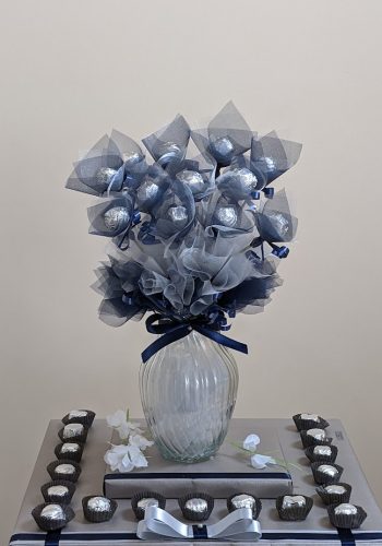 Navy & Cream Chocolate Bouquet